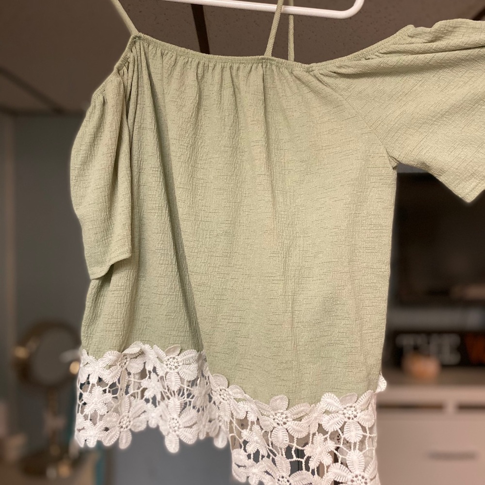 Off the shoulder lace shirt